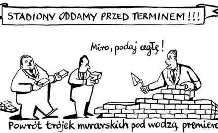 Komentarz rysunkowy. Miro, podaj cegłę