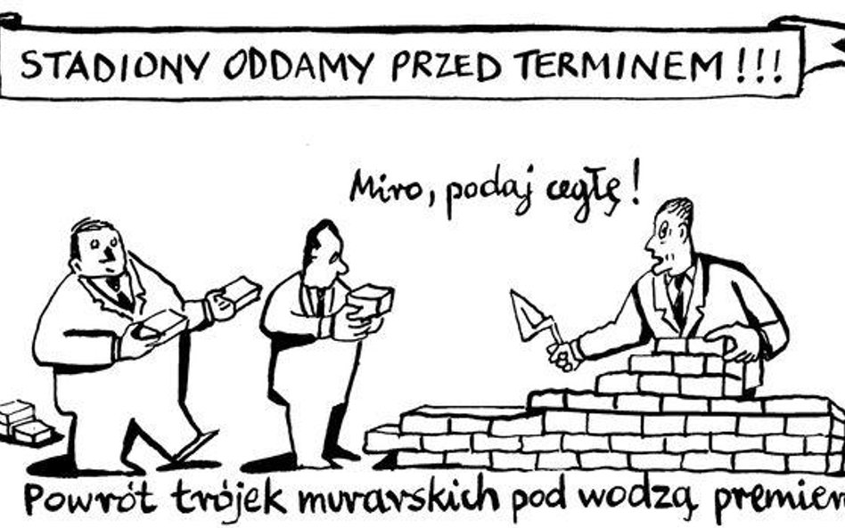 Komentarz rysunkowy. Miro, podaj cegłę