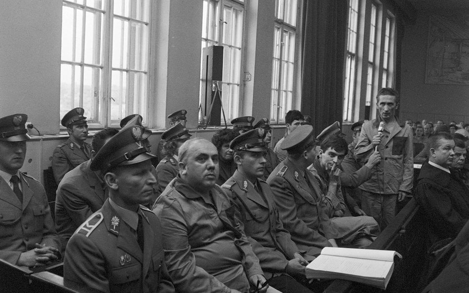 Proces Zdzisława Marchwickiego - Wampira z Zagłębia. Nz. brat Zdzisława Marchwickiego , Jan Marchwic