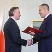 Prezydent RP Karol Nawrocki i nowy szef Biura Bezpieczeństwa Narodowego Bartosz Grodecki podczas uro