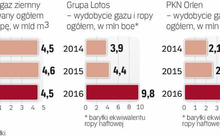 W 2016 r. Lotos i Orlen zwiększyły wydobycie