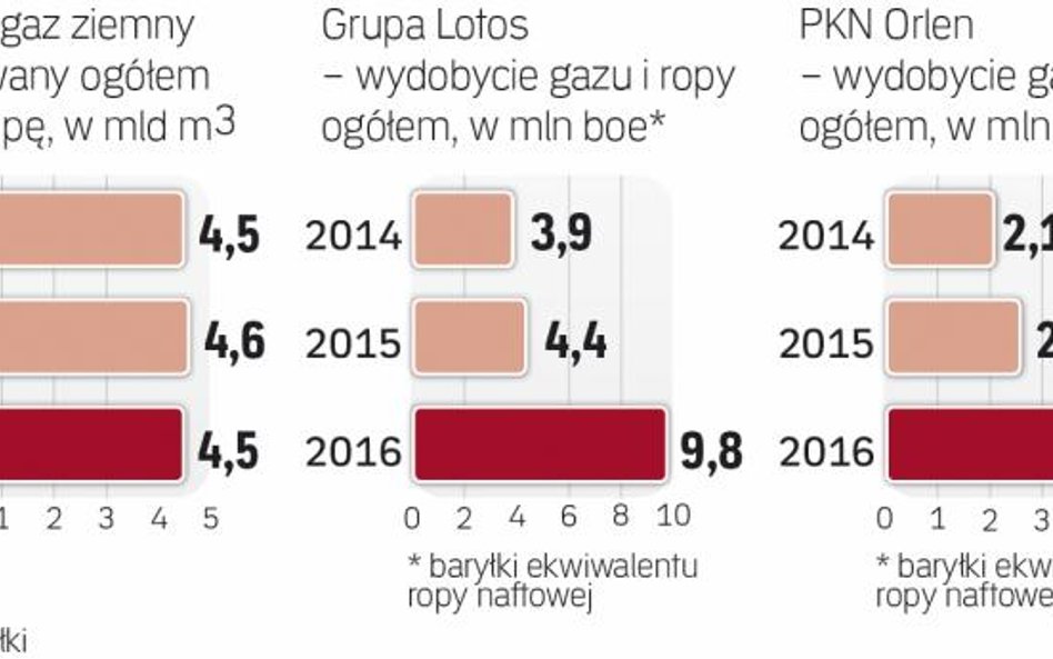 W 2016 r. Lotos i Orlen zwiększyły wydobycie