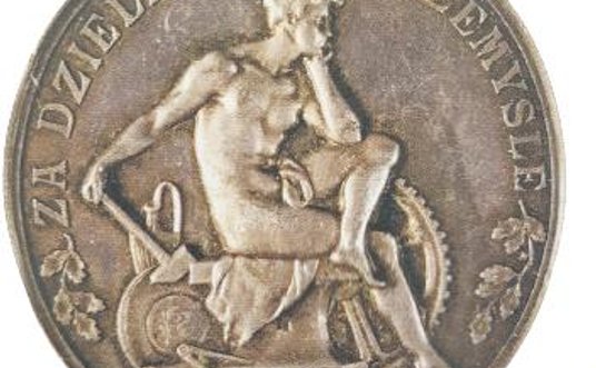 Rewers medalu nagrodowego Wystawy Przemysłowej w Pleszewie w 1912 r. Awers medalu Powszechnej Wystaw