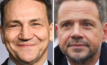 Minister spraw zagranicznych Radosław Sikorski i prezydent Warszawy Rafał Trzaskowski