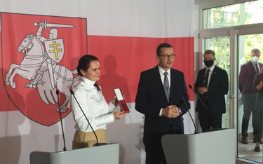 Swiatłana Cichanouska i premier Mateusz Morawiecki w willi na Saskiej Kępie
