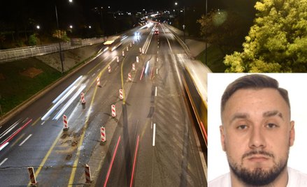 Widok Trasy Łazienkowskiej, poszukiwany Łukasz Żak