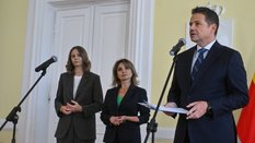 Rafał Trzaskowski oraz nowe wiceprezydentki stolicy Magdalena Młochowska i Izabela Marcewicz-Jendrys