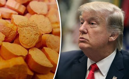 Tabletki ecstasy z wizerunkiem Donalda Trumpa