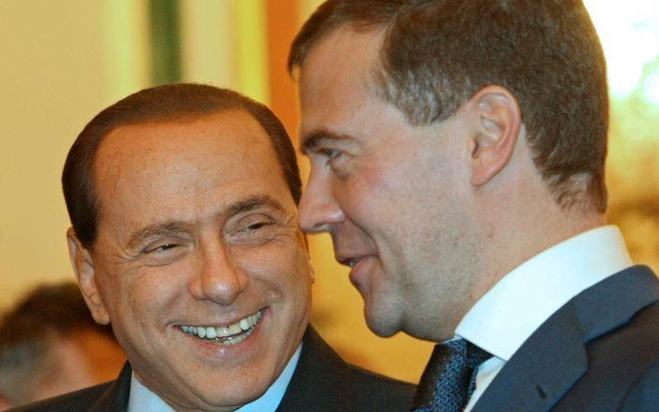 Silvio Berlusconi i Dmitrij Miedwiediew na Kremlu, 6 listopada 2008 r.