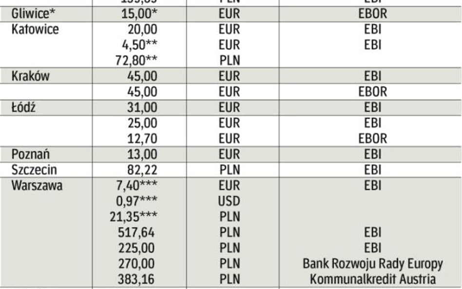 Miasta będą zaciągać więcej kredytów poza Polską