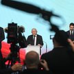 Jarosław Kaczyński w czasie poniedziałkowej konferencji prasowej