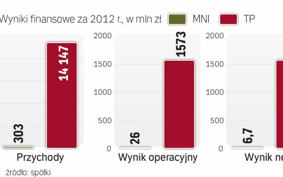 Grupa mni jest niewielkim podmiotem na rynku. pod względem wielkości od TP dzieli ją przepaść