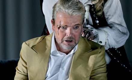 Tomasz Konieczny (Wotan) i Iréne Theorin (Brunhilda), „Walkiria”, festiwal w Bayreuth 2022 r.