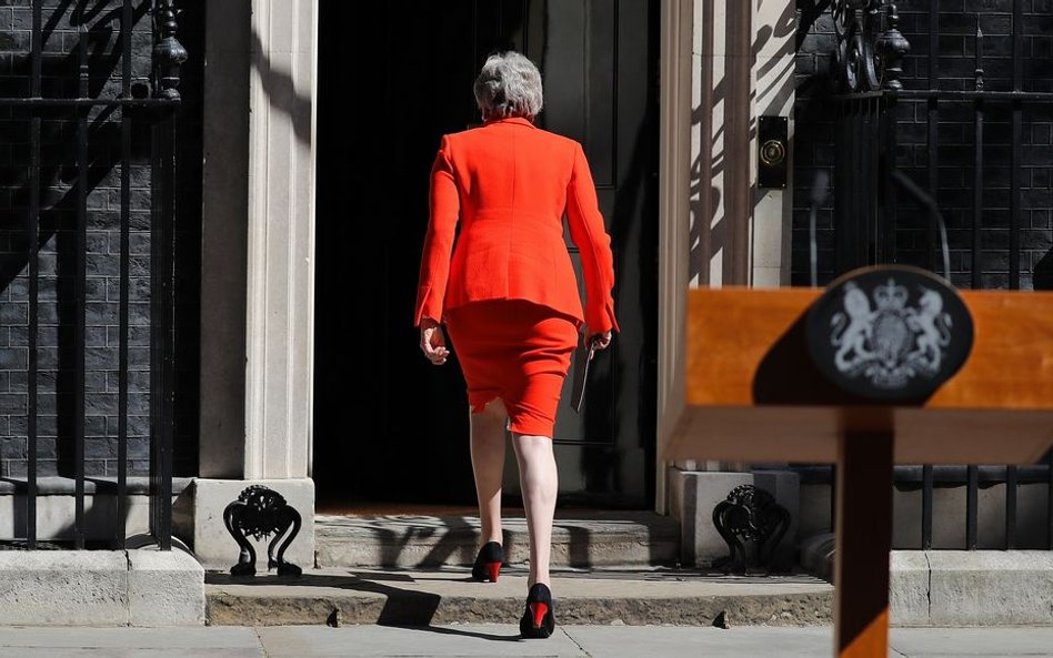 Premier Wielkiej Brytanii Theresa May po ogłoszeniu decyzji o rezygnacji