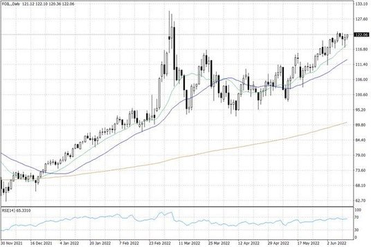 Notowania ropy naftowej WTI – dane dzienne