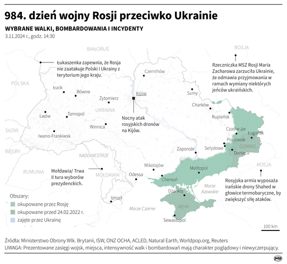Tak wyglądała sytuacja na froncie w 984 dniu wojny