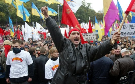 Protest przeciw prezydentowi Leonidowi Kuczmie, Kijów październik 2002 r.