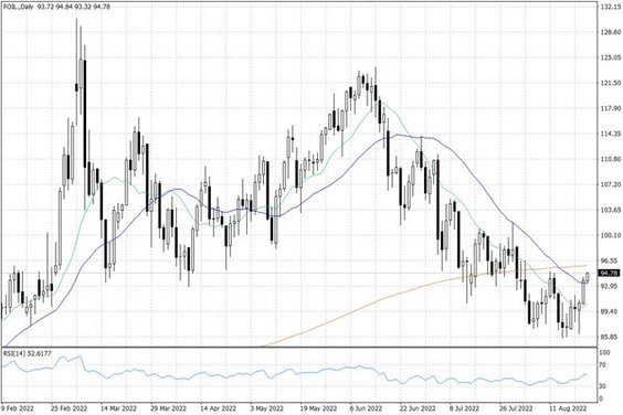 Notowania ropy naftowej WTI – dane dzienne