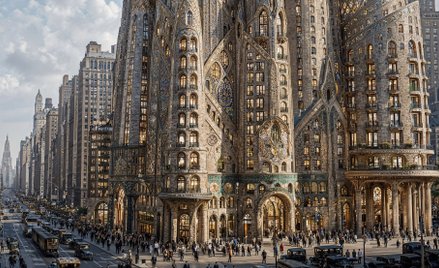 Zaprojektowanie nowoczesnego wieżowca gdzieś na Dolnym Manhattanie zleciło Gaudíemu dwóch amerykańsk