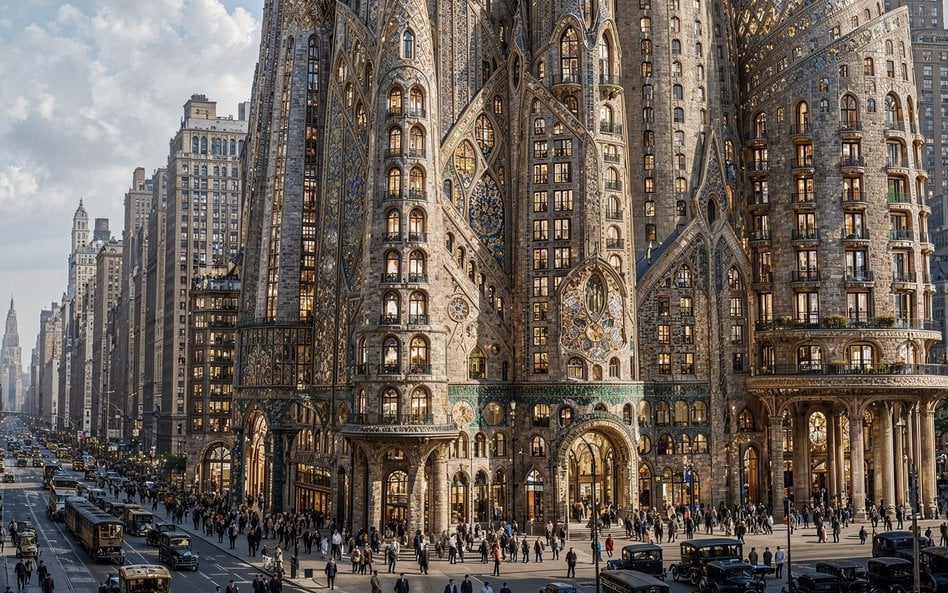Zaprojektowanie nowoczesnego wieżowca gdzieś na Dolnym Manhattanie zleciło Gaudíemu dwóch amerykańsk
