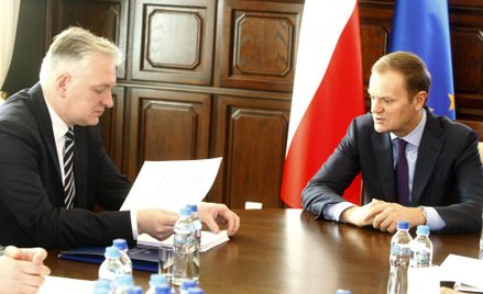 Premier Donald Tusk i minister sprawiedliwości Jarosław Gowin.