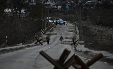 Ukraińskie umocnienia w pobliżu Kijowa