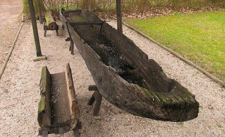 Dłubanka z X wieku - ekspozycja Muzeum Archeologicznego Środkowego Nadodrza w Świdnicy