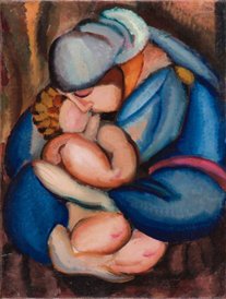 Tamara Łempicka, „Matka z dzieckiem”, Olej na płótnie, ok. 1922.