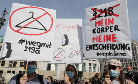 Uczestnicy protestu w Berlinie