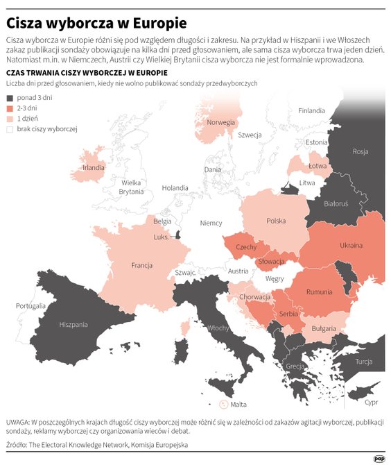 Cisza wyborcza w Europie