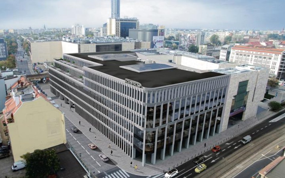 Na działce przy ul. Piłsudskiego we Wrocławiu firma LC Corp. buduje biurowiec o powierzchni najmu 21