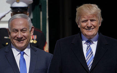 Premier Izraela i prezydent USA przed Białym Domem