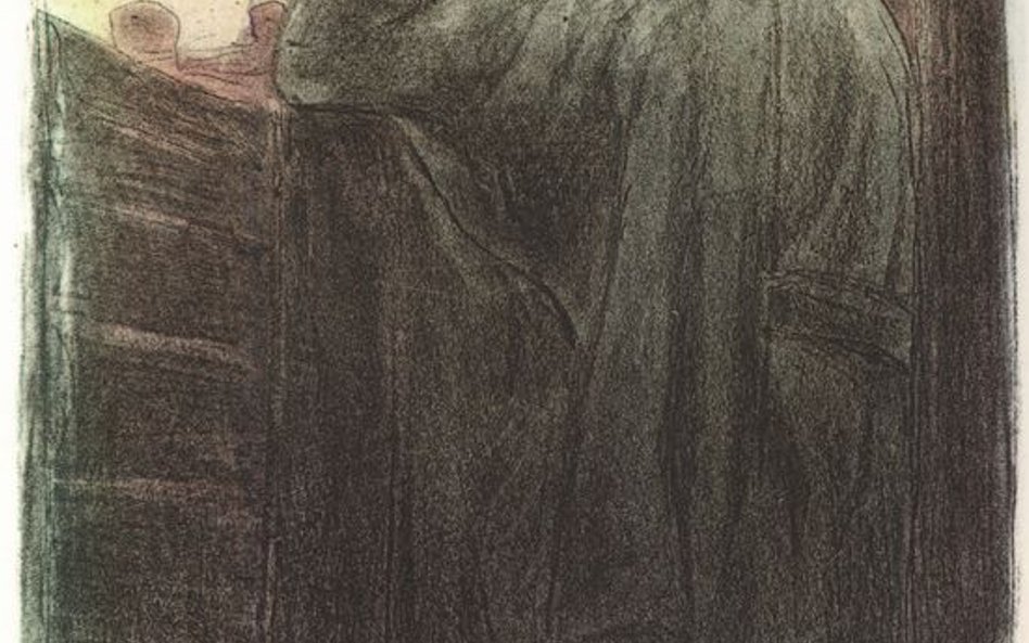 Leopold Gottlieb, Józef Piłsudski na reducie pod Kostiuchnówką, Warszawa 1936, litografia barwna, pa