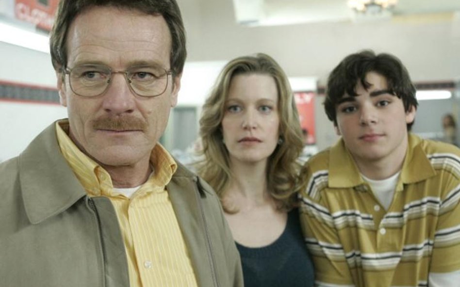 Breaking Bad. Aktorzy: Bryan Cranston, Anna Gunn i RJ Mitte