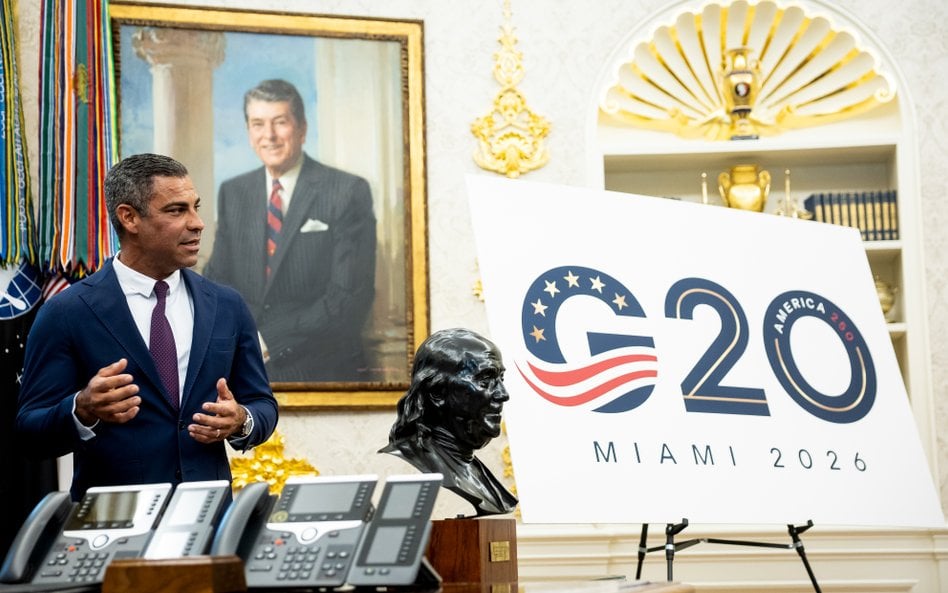 Burmistrz Miami Francis Suarez w Białym Domu podczas ogłoszenia przyszłorocznego szczytu G20 na Flor