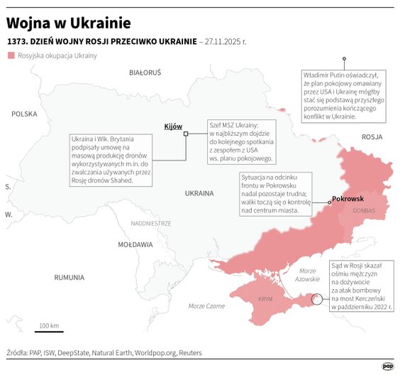 Tak wyglądała sytuacja na froncie w 1373 dniu wojny