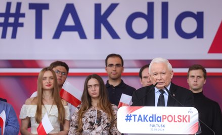 Prezes Prawa i Sprawiedliwości Jarosław Kaczyński przemawia na konwencji Prawa i Sprawiedliwości w P