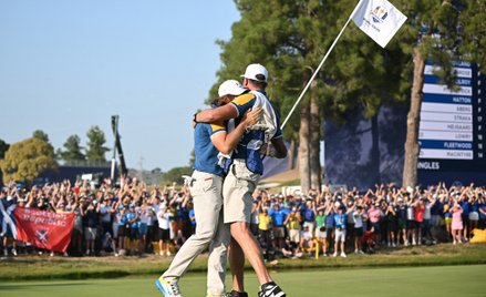 Tommy Fleetwood po zdobyciu finałowego punktu w Pucharze Rydera