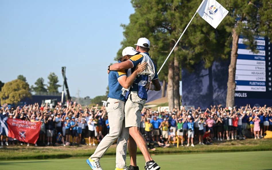 Tommy Fleetwood po zdobyciu finałowego punktu w Pucharze Rydera