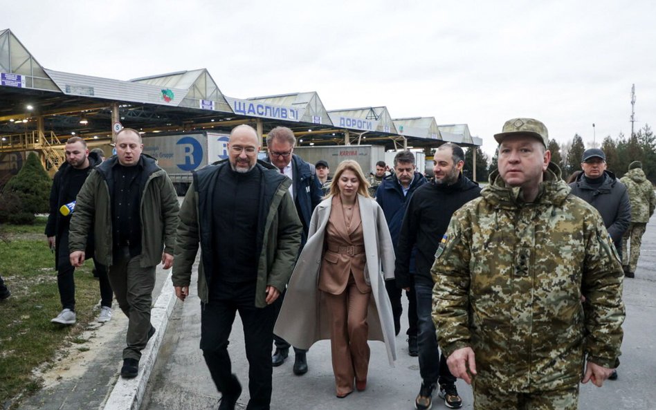 Premier Ukrainy na granicy z Polską