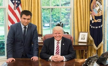 Minister Spraw Zagranicznych Ukrainy Pawło Klimkin i prezydent USA Donald Trump