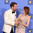 Emma Stone i Ryan Gosling podczas ceremonii rozdania Złotych Globów