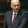 Brudziński wylądował na boisku helikopterem. Przerwano mecz
