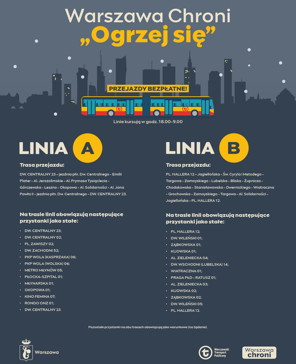 Pojazdy będą jeździły od godz. 18.00 przez całą noc - ostatni odjazd z pętli o 9.00