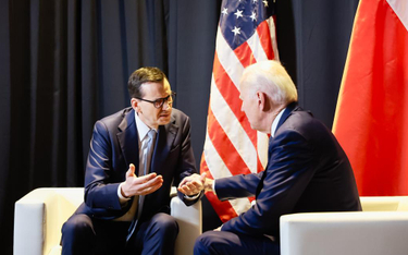 Prezydent Joe Biden i Premier Mateusz Morawiecki podczas spotkania