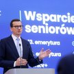 Premier Mateusz Morawiecki na konferencji prasowej w KPRM w Warszawie