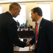 Roman Giertych i Radosław Sikorski jeszcze jako koledzy z rządu (2006 r.)