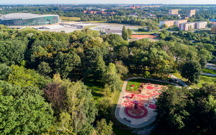 Park Chrobrego z Areną Gliwice.