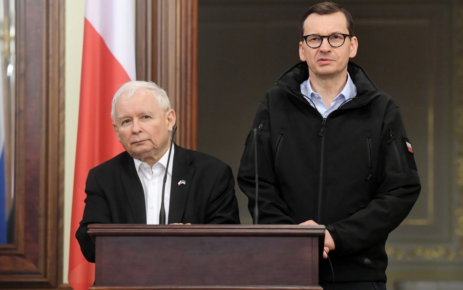 Premier RP Mateusz Morawiecki i wicepremier, prezes PiS Jarosław Kaczyński