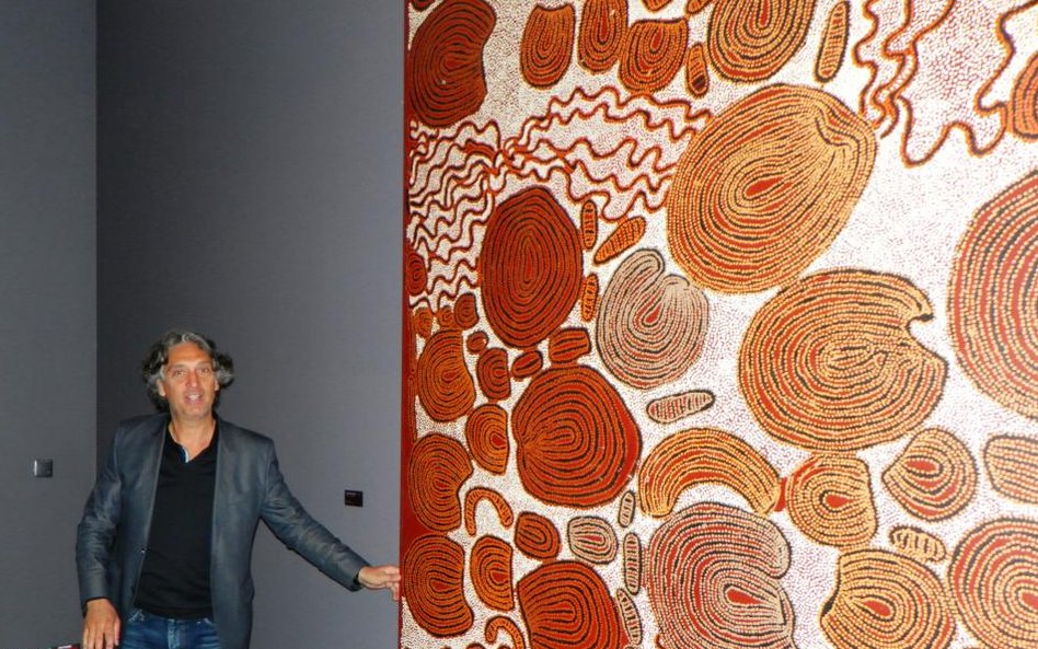 David Smith na wystawie "Znaki i ślady. Współczesna sztuka aborygeńska" w Centrum Kultury Zamek w Po
